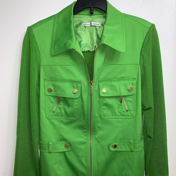 Peter Nygard Women's Size S Petite Lime Green Zip - Picture 2 of 7